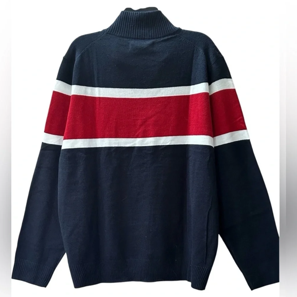 U.S. Polo Association Quarter Zip Colorblock Pullover Sweater Top Size XL NWOT - Picture 4 of 11